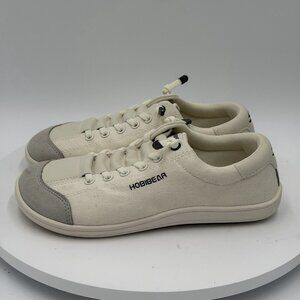 HOBIBEAR Canvas Wide Toe Minimalist Barefoot Shoes Canvas White/Gray Womens US 5